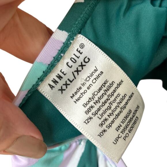 Anne Cole Women's Floral Easy Triangle Tankini Swim Top in XXL - Picture 4 of 4